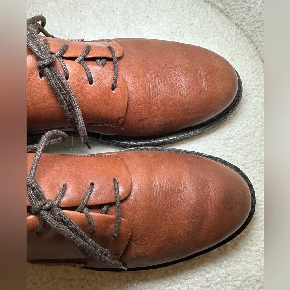 Mephisto men’s brown cognac leather oxfords shoes work office casual lace‎ up 9